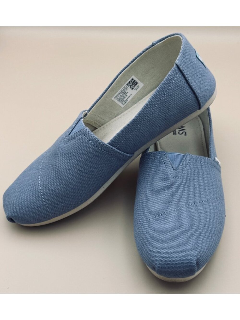 TOMS Alpargata Faded Blue Canvas Slip-On Shoes Womens Size 8 Casual Style